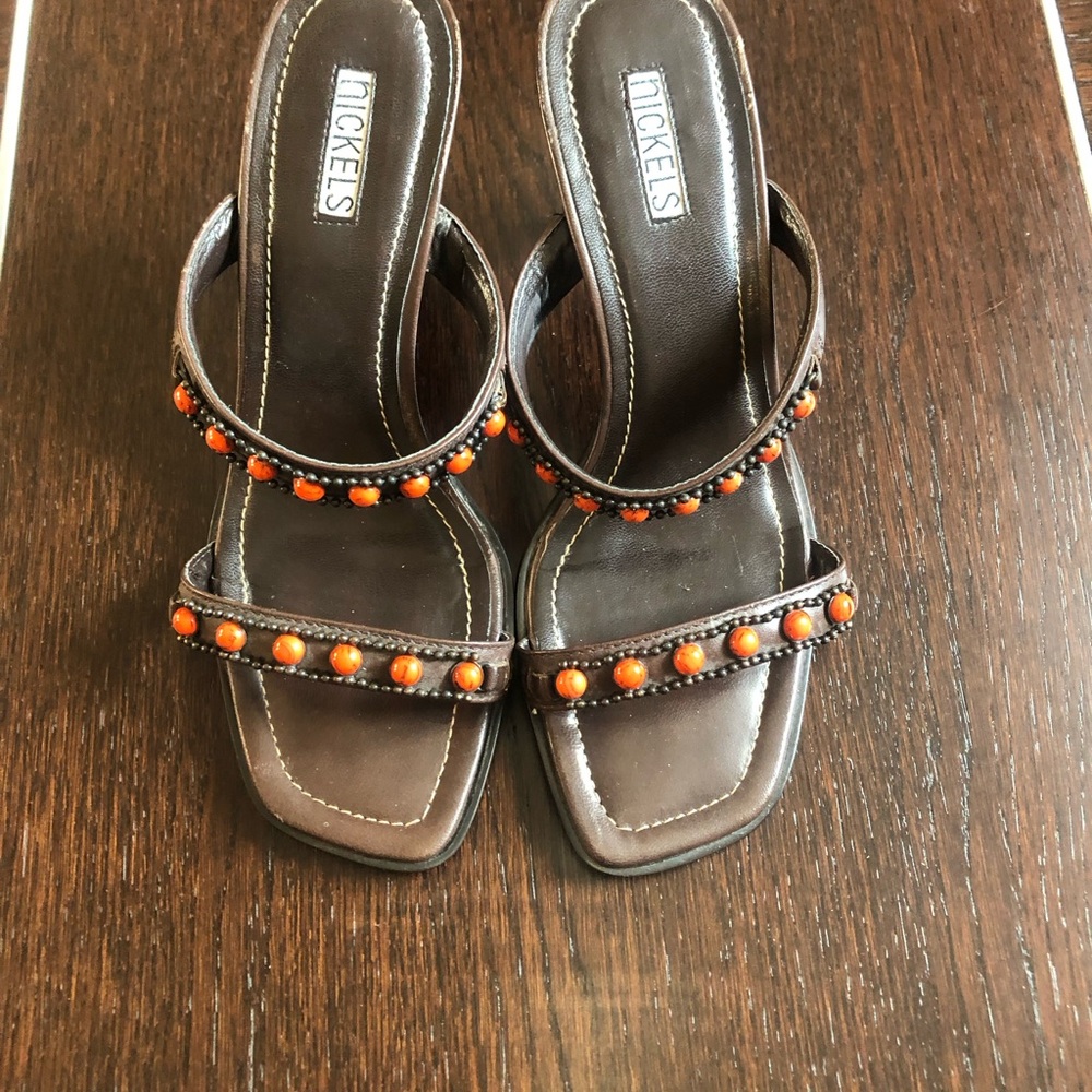 Nickels Women's Sandals with Brown and Orange Accents